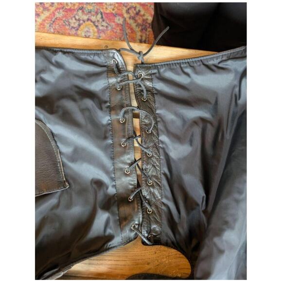 J Winter Leather Biker Vest Large Brown Western Yoke Lace Up Buffalo Snaps USA - Picture 9 of 12